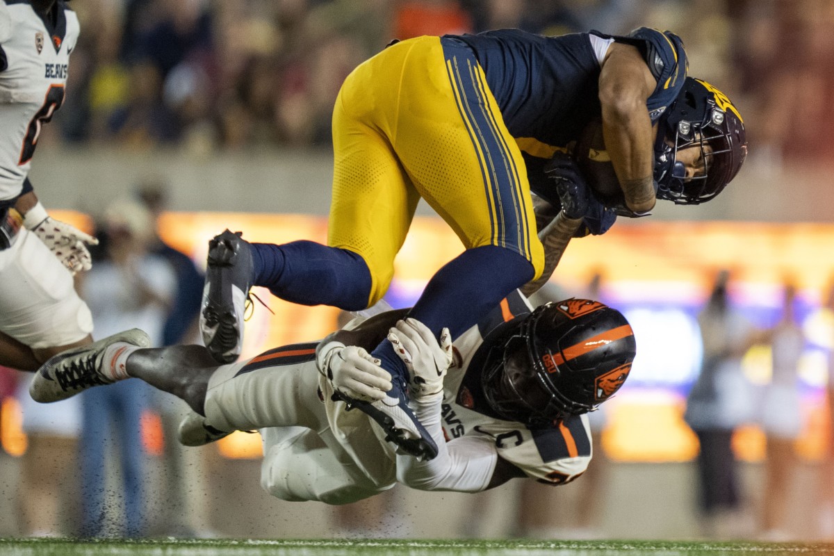 The Las Vegas Raiders could look to add a physical presence to their secondary with Oregon State's Kitan Oladapo in the 2024 NFL Draft. 